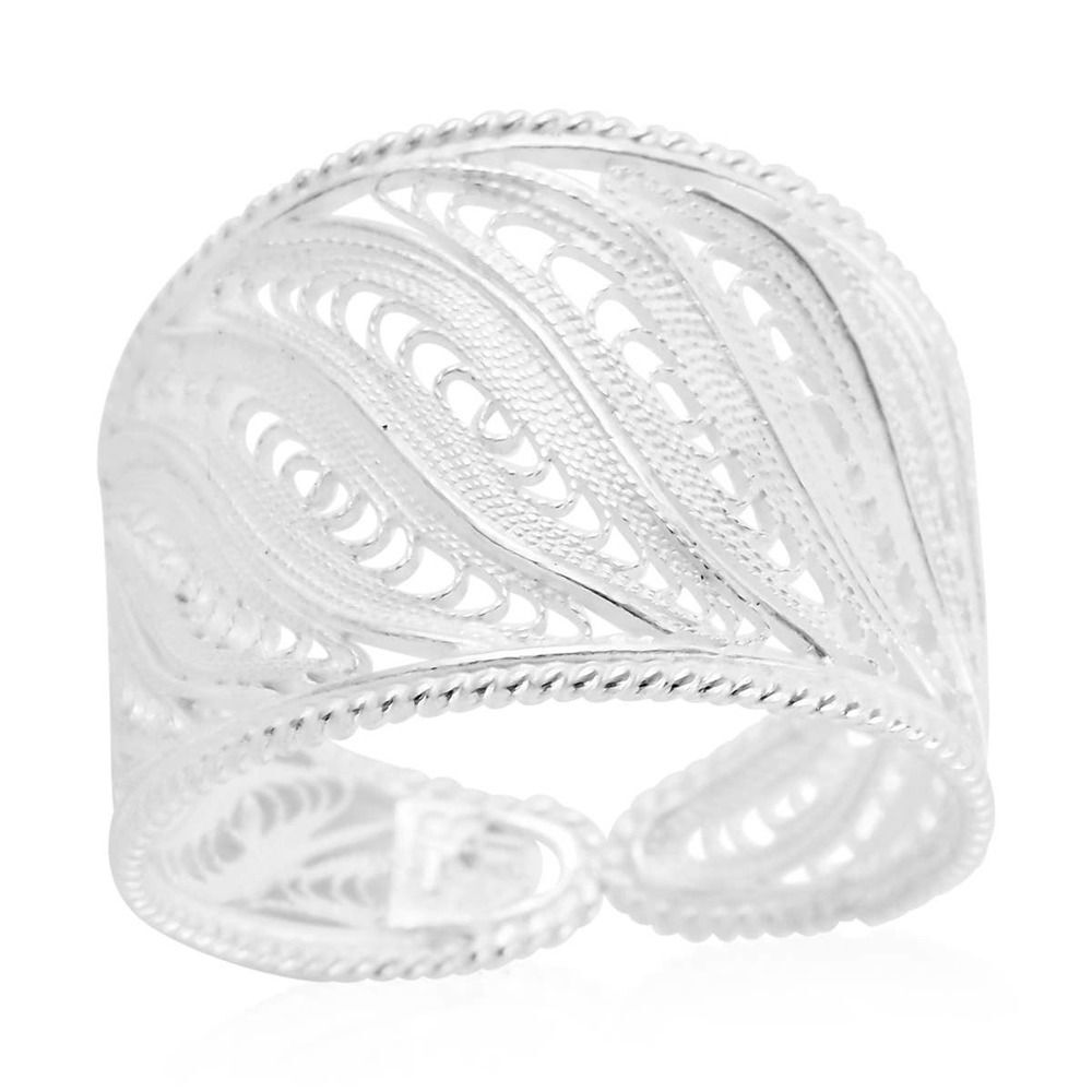 Sterling Silver Openworkd Band Ring (3.68 g) Size 8
